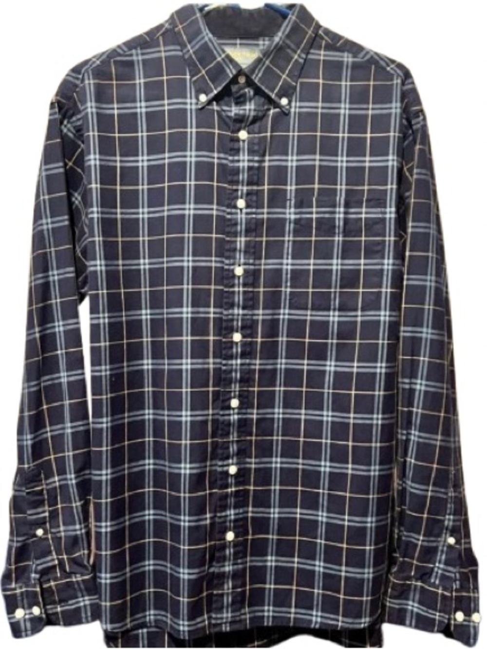 Duck Head | Classic Fit Plaid Button-Down | Long Sleeve | Men’s | Size L | Navy